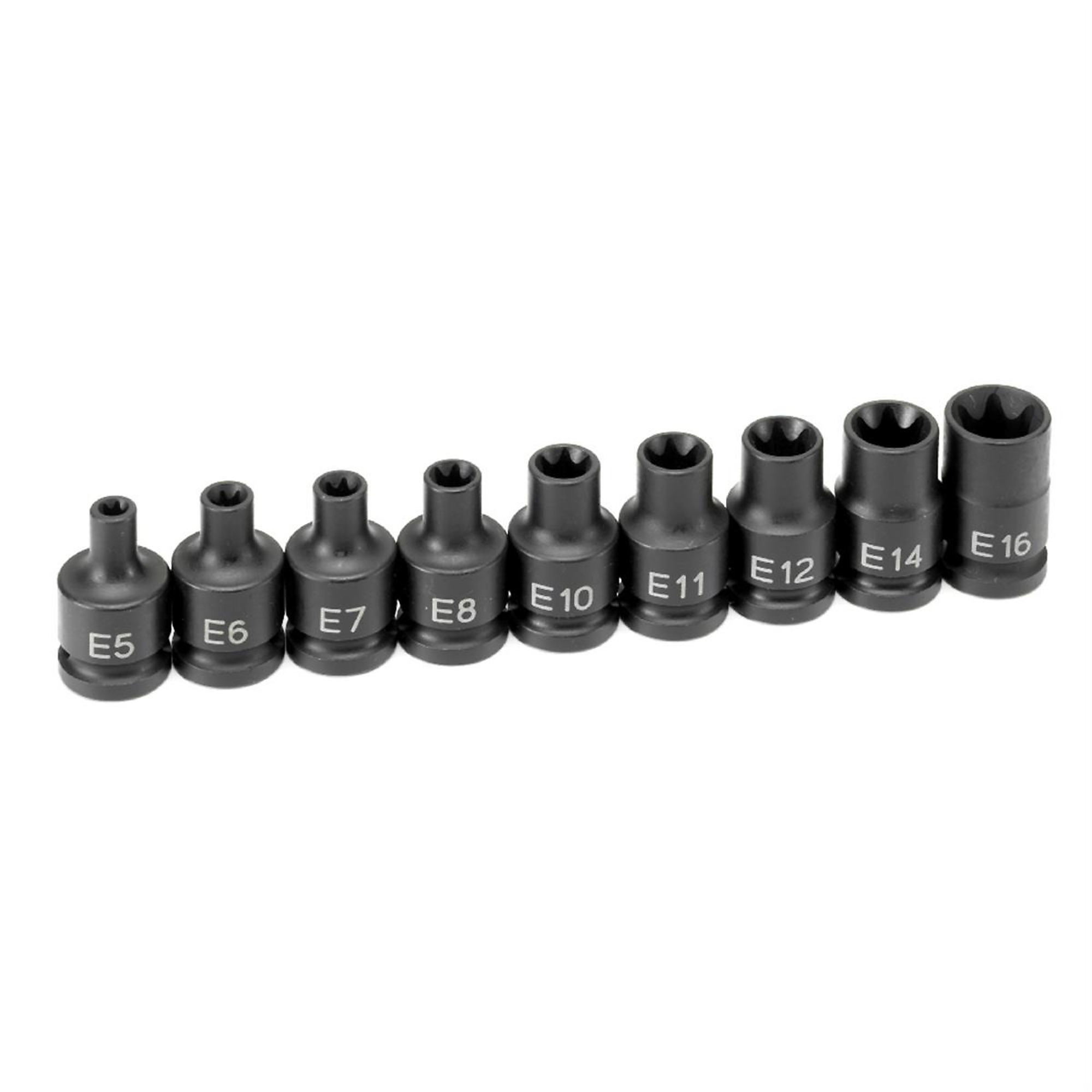 Grey Pneumatic External Torx Socket Set — 9-Piece, 3/8in. Drive, Chrome-Molybdenum Steel, Model# GRE1219ET